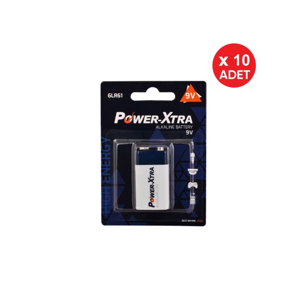 Power-Xtra Alkalin 9V Pil 10 Adet