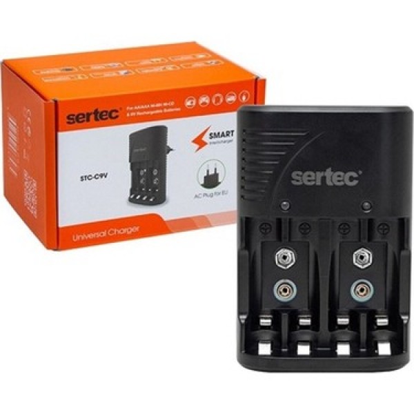 Sertec C802 AA-AAA-9V Uyumlu Pil Şarj Aleti